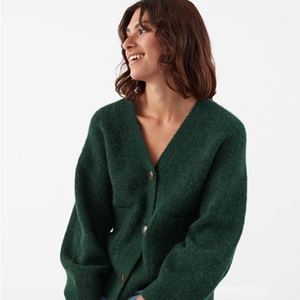 Brand new &other stories Alpaca Wool Blend Cardigan in dark green